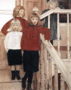 Fernand Khnopff Portrait of the Children of Louis Neve Sweden oil painting reproduction